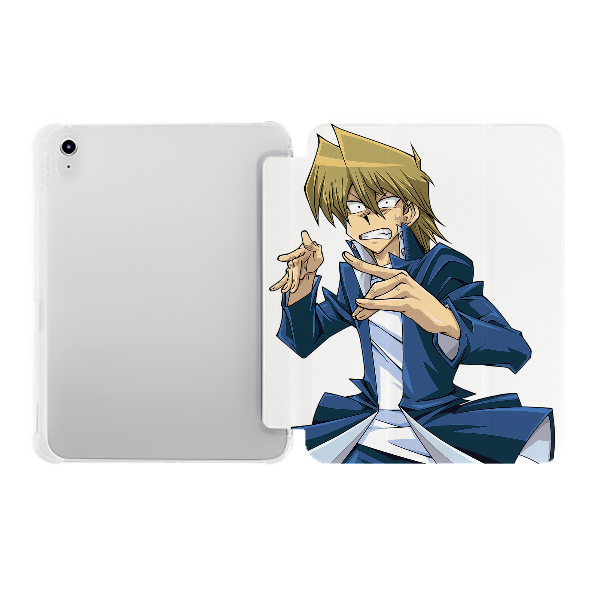 （画像用） 遊☆戯☆王 Yu-Gi-Oh! IPad ケース ペン収納付き 三つ折りスタンド PUレザー×シリコン 対応機種9.5/10.5/10.9インチ